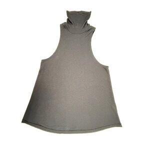 Free People Top Women's Small Sleeveless Turtleneck Ribbed Black Blended Tank